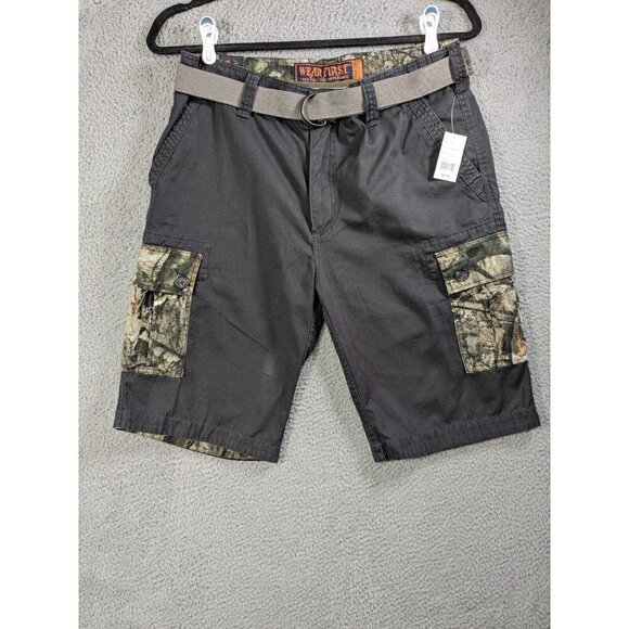 Wear First Other - Wear First Shorts Mens 38 Cargo Camo Mossy Oak Treestand Belted Cargo